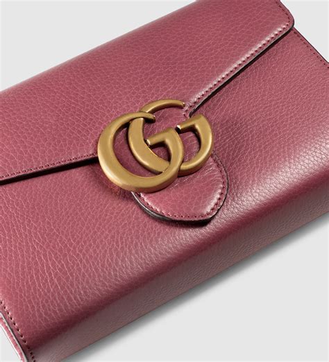 gucci marmont leather wallet pink|gucci interlocking wallet on chain.